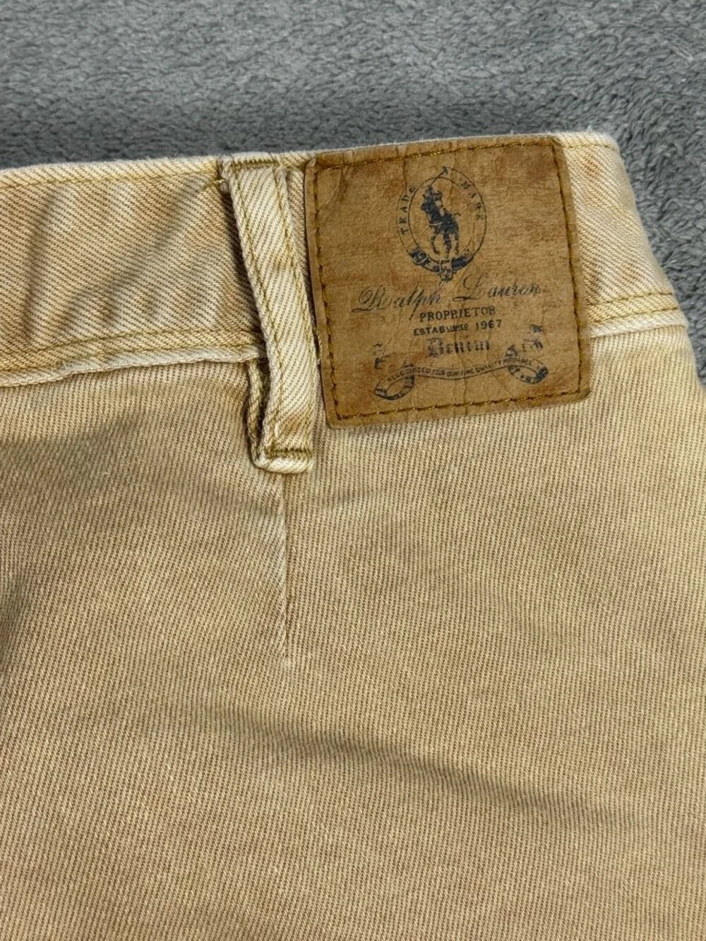 Vtg Ralph Lauren Sport Mid Rise Horse Riding Ankle Pants Womens 28 Tan Preppy